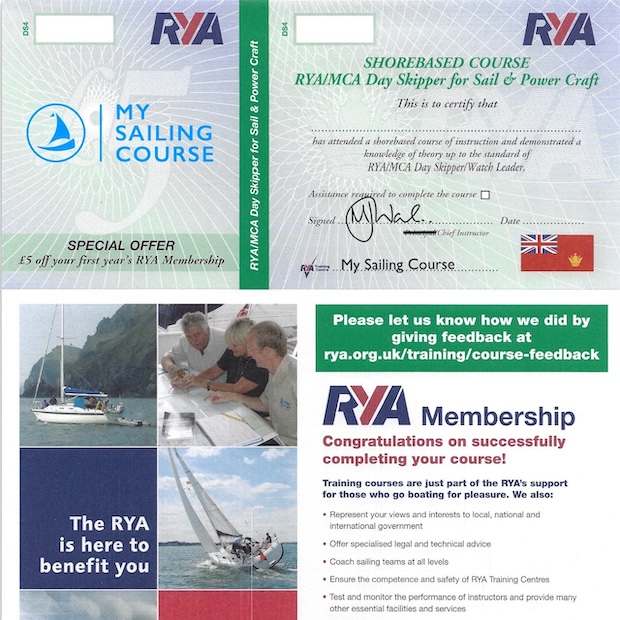 Day Skipper Theory Certificate